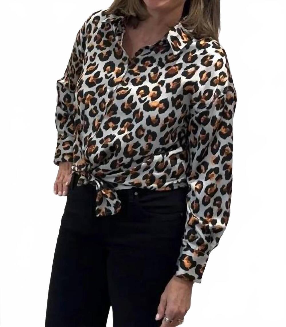 NEW JOY JOY over size blouse in molten leopard